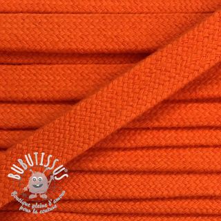 Cordon coton tubulaire plat 17 mm orange