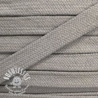 Cordon coton tubulaire plat 17 mm gris pâle