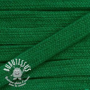 Cordon coton tubulaire plat 17 mm vert foncé