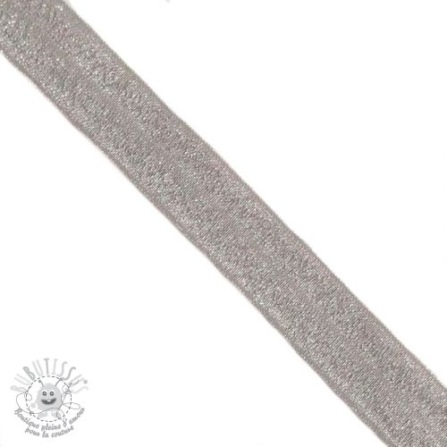 Biais élastique glitter 20 mm grey