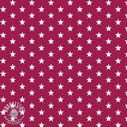 Tissu coton Petit stars cerise