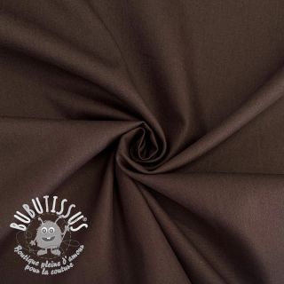 Tissu Popeline de coton dark brown
