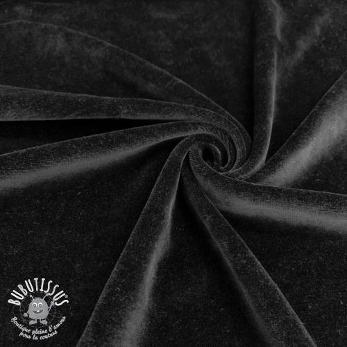 Tissu velours jersey black