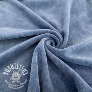 Tissu velours jersey blue