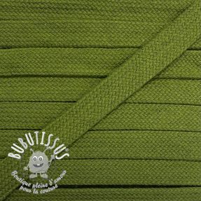 Cordon coton tubulaire plat 17 mm olive green