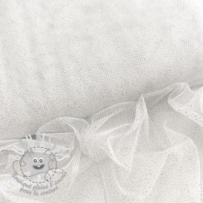 Tulle pour jupe tutu ROYAL SPARKLE white silver