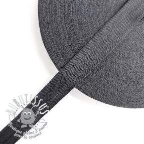 Ruban Sangle coton Sergé 25 mm grey