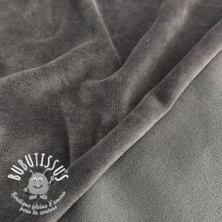 Tissu velours jersey dark grey