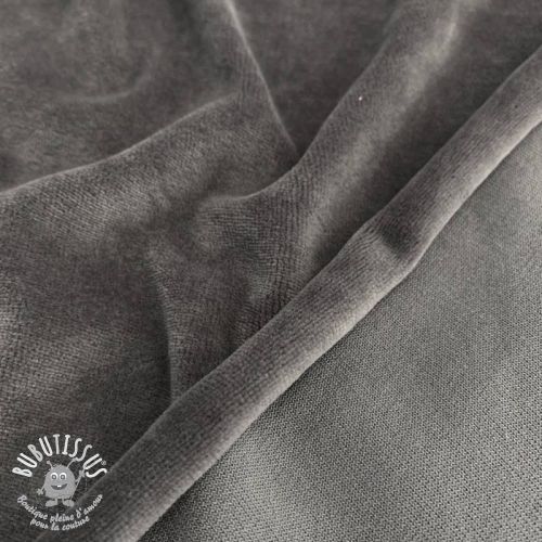 Tissu velours jersey dark grey