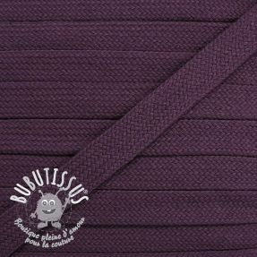 Cordon coton tubulaire plat 17 mm violet