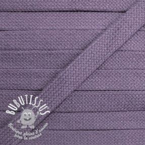 Cordon coton tubulaire plat 17 mm lavender