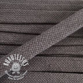 Cordon coton tubulaire plat 20 mm dark grey