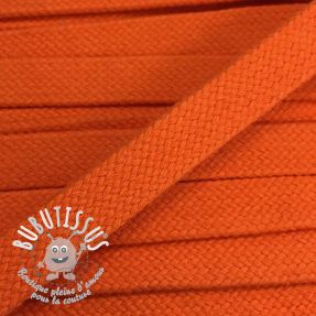 Cordon coton plat 20 mm orange