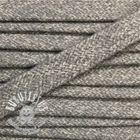 Cordon coton tubulaire plat 17 mm gris pâle mélangé