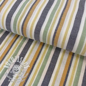 Tissu double gaze/mousseline yarn dyed Stripe green